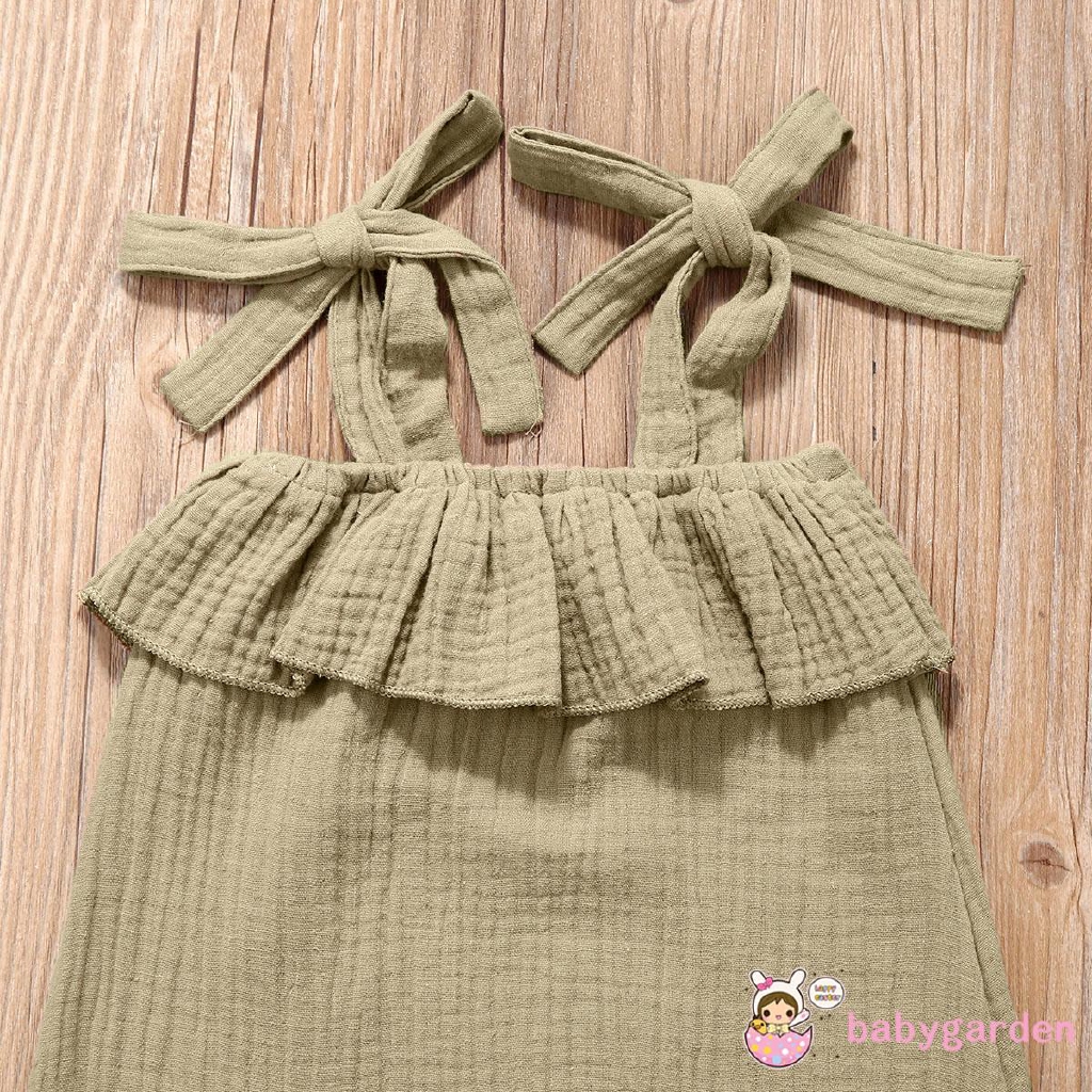 Jumpsuit Sát Nách Màu Trơn Cho Bé Gái