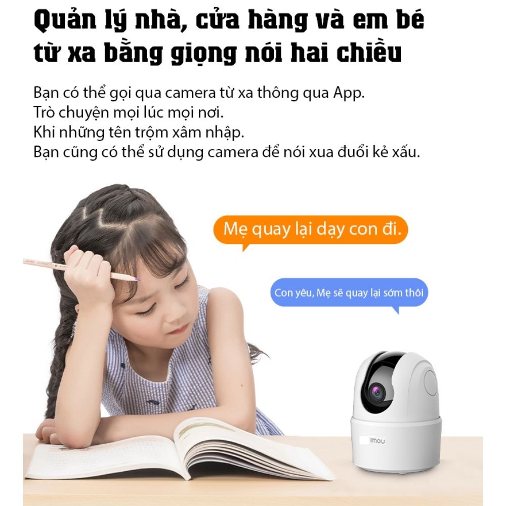 Camera ip wifi , camera imou Ranger 2C TA42P 4M Siêu Nét 2K xoay 360 độ , đàm thoại 2 chiều , báo động thông minh AI