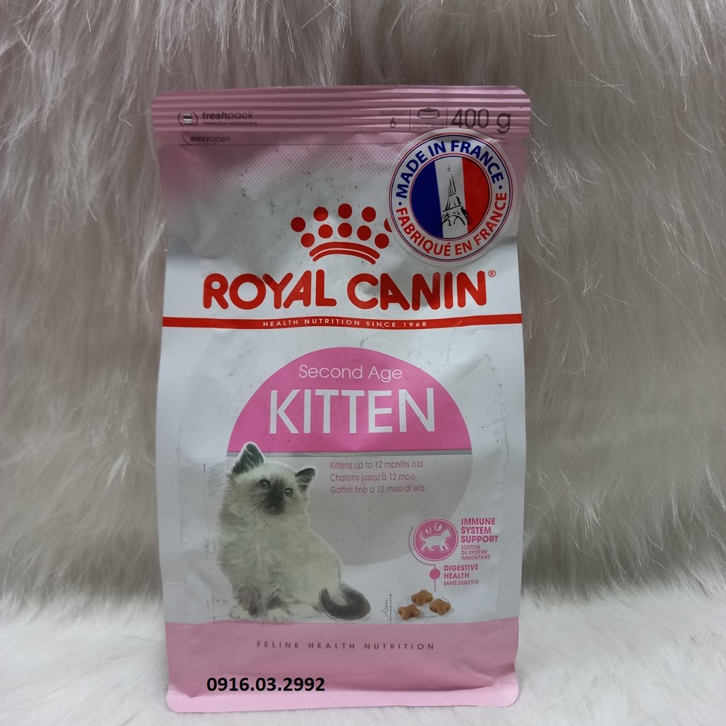Thức ăn cho mèo con Royal Canin Kitten 400gr - Dành cho mèo 4-12 tháng tuổi