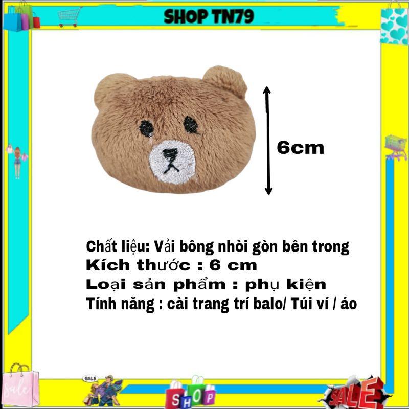 Phụ kiện cài gấu bông mini trang trí áo balo túi ví siêu cute giá rẻ GẤU-03