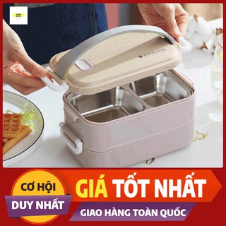 Hộp cơm Wooden Style vân gỗ cực xinh! (Giảm thêm khi mua chung Túi giữ nhiệt)