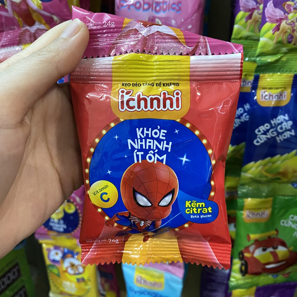 Kẹo dẻo Ích Nhi bổ sung canxi d, lợi khuẩn, tăng đề kháng gói 24g