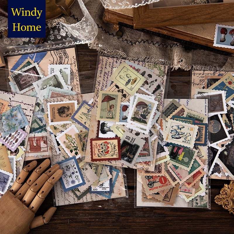 Set 46 miếng tem dán trang trí sổ tay, sổ lưu niệm, trang trí studio hoặc dùng làm phụ kiện chụp ảnh sản phẩm.v.v...