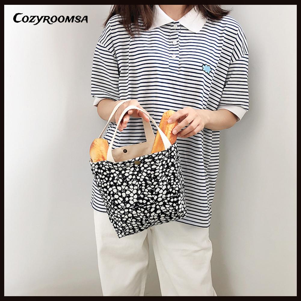 Túi xách canvas in họa tiết đơn giản cho nữ