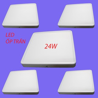 Bộ 5 đèn led ốp trần nổi 24W vuông sáng trắng
