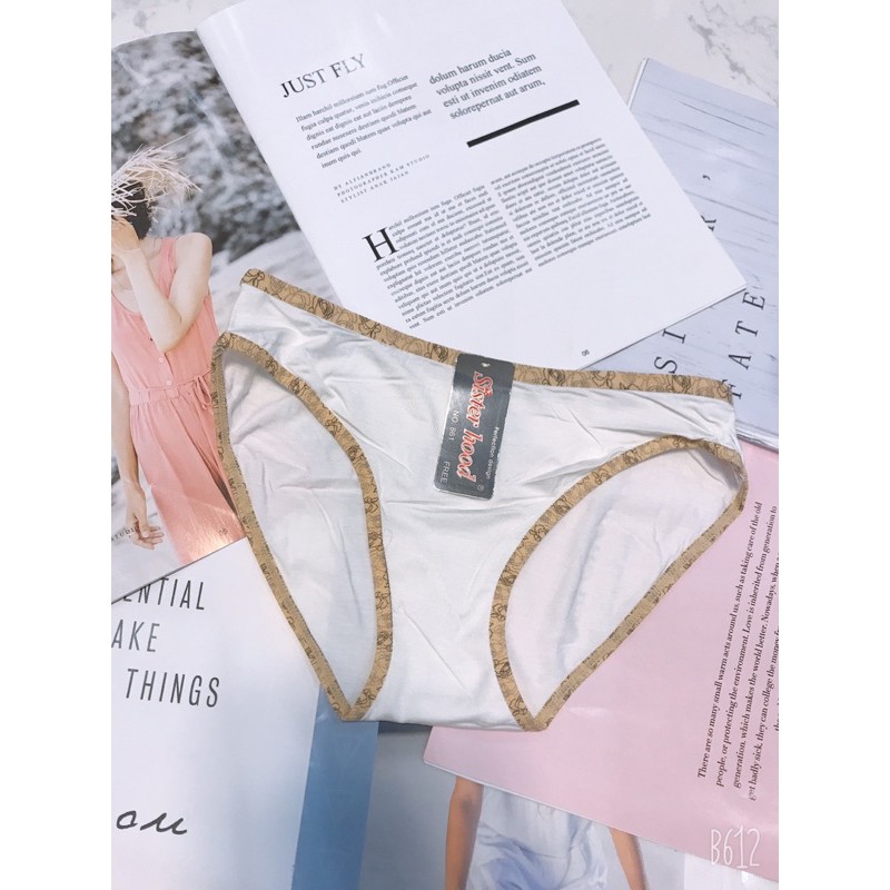 Quần lót cotton viền hoa văn hàng SISTERHOOD 861 THÁI LAN