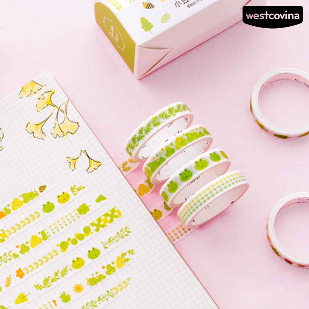 [Hot]✍Cuộn Băng Keo Giấy Họa Tiết Trái Dâu Dễ Thương