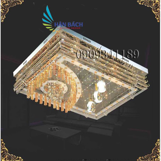 Đèn mâm trang trí ốp trần Netviet NC 9803A led (Vàng trắng bạc)