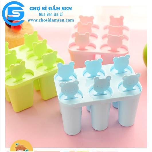 Khay làm kem cây 6, 8 ngăn, khuôn tự làm kem tiện dụng cho gia đình bạn G332-Hopkem