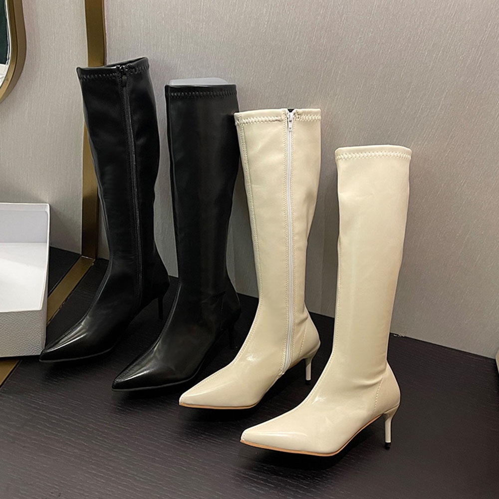 Bốt/Boots Đùi Gót Nhọn 6p Khoá Cạnh Cao Cấp – SuBim.Store (Mã 2019)
