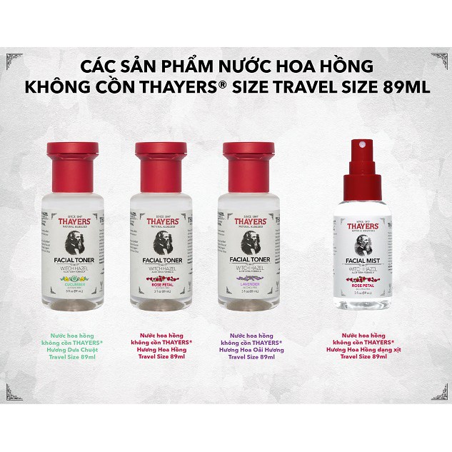 Nước hoa hồng không cồn Thayers - Hương hoa hồng - Travel size 89ml