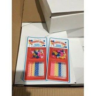Vỉ 24 nến sinh nhật nhiều mầu có chân cắm