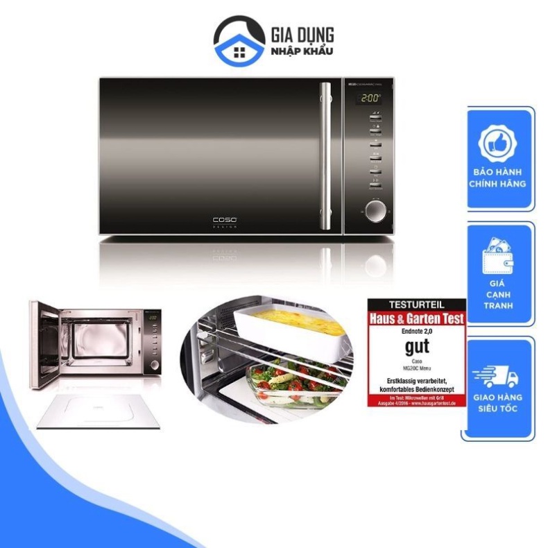 Lò Vi Sóng Caso M20 và MG20 Electronic, Dung Tích 20L, Công Suất 800W, Điều Khiển Điện Tử, Nhập Đức, BH12Th