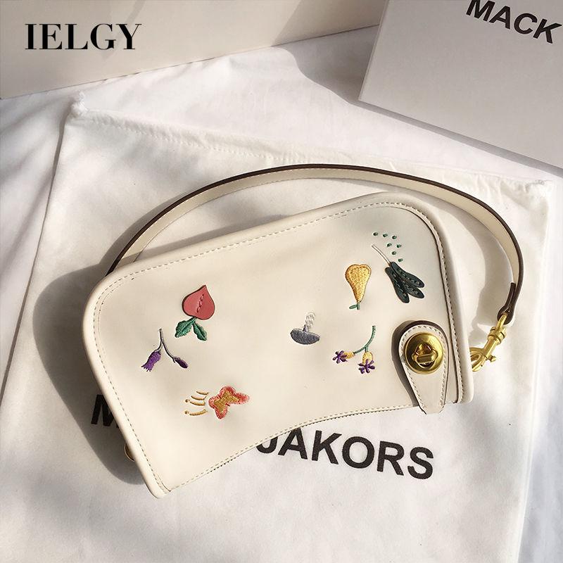 Túi đeo vai / dưới cánh tay IELGY bằng da màu trơn in họa tiết graffiti cổ điển