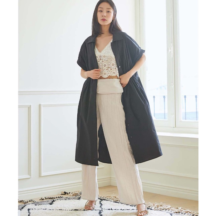 Hàng xuất xịn - Đầm gió midi kèm belt xuất khẩu