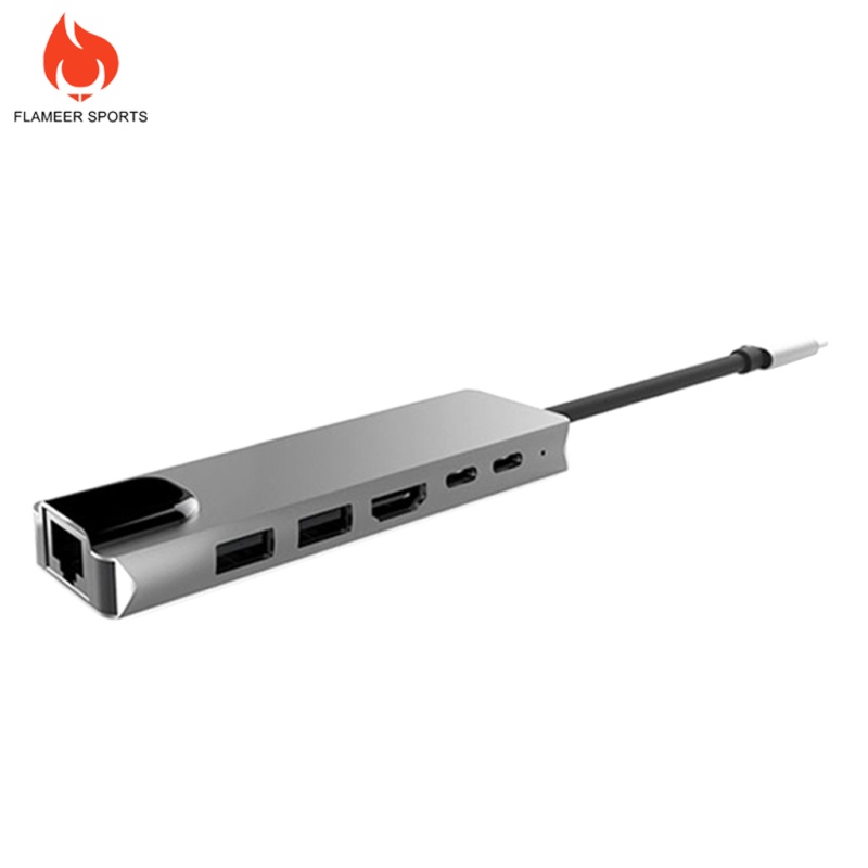Flameer Sports  6 in 1 USB C Hub USB Type C 3.1 Adapter Dock w/ 4K HDMI PD Charge  2x USB3.0