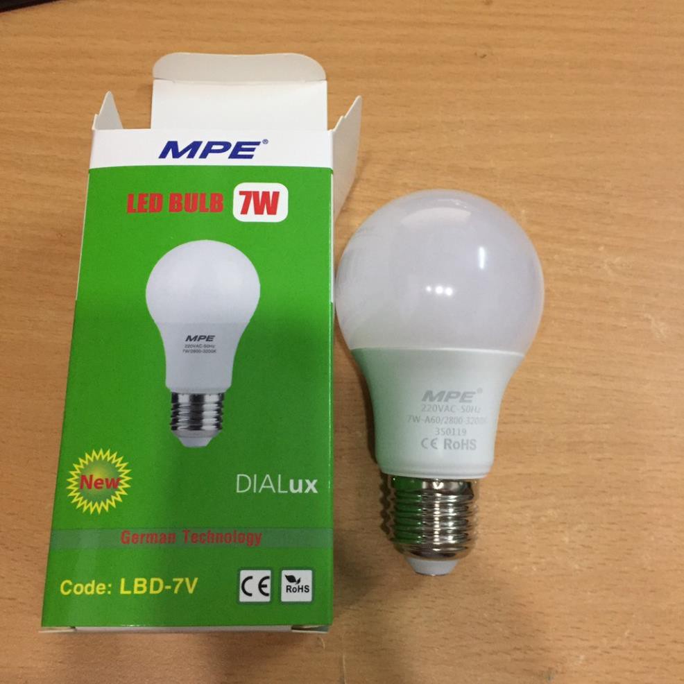 Bóng đèn LED Bulb MPE - Ánh sáng trắng/vàng - 3w, 5w, 7w, 9w, 12w,15w cao cấp MPE