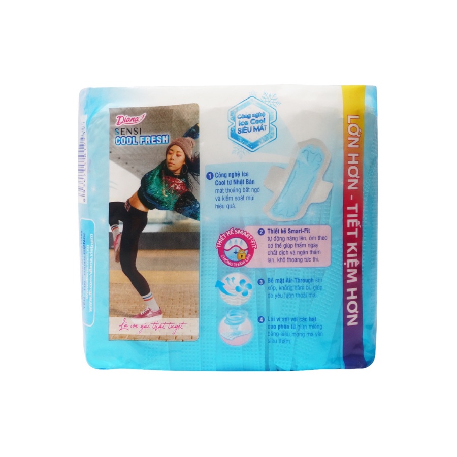 Băng Vệ Sinh Siêu Mỏng Cánh Sensi Cool Fresh 23cm Diana 20 Miếng