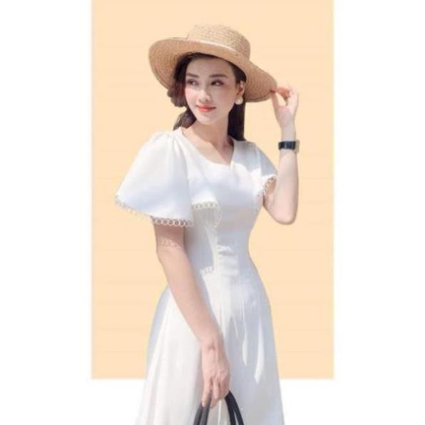 Đầm trắng dạo phố dự tiệc lai ren siêu xinh