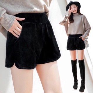 Quần short nhung lưng cao form rộng