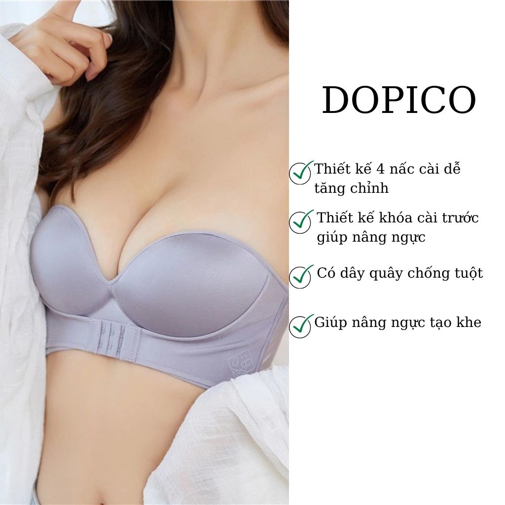 Áo ngực không dây không gọng nữ su nâng ngực chống tụt mặc đầm hở lưng DOPICO A336