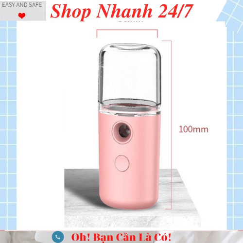 Máy Phun Sương Cầm Tay Xịt Khoáng MINI NANO -Cấp Ẩm Dưỡng Da Bổ Sung Khoáng - Bản Full Phụ Kiện Cáp Sạc