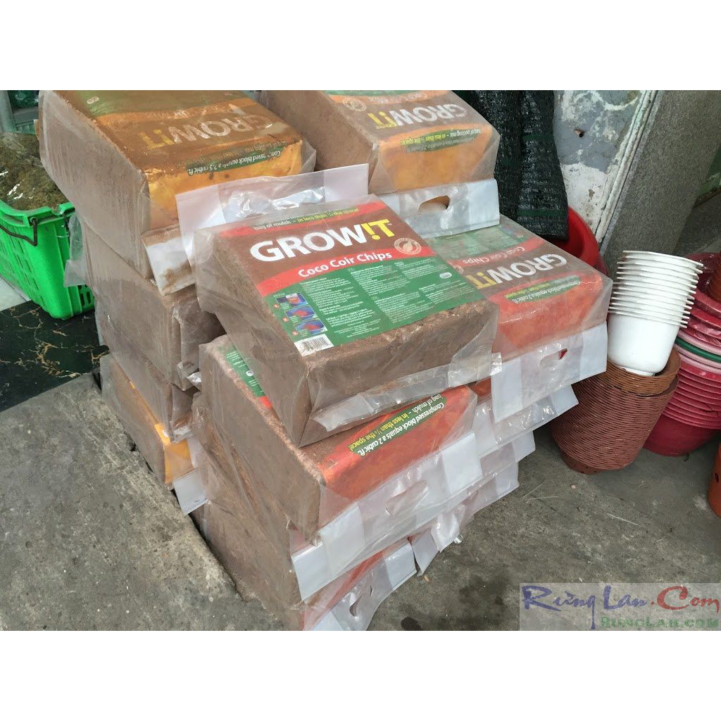 GROW!T coco coir chips dừa cắt lát nhỏ đã xử lý. (cục=4,5kg=115k