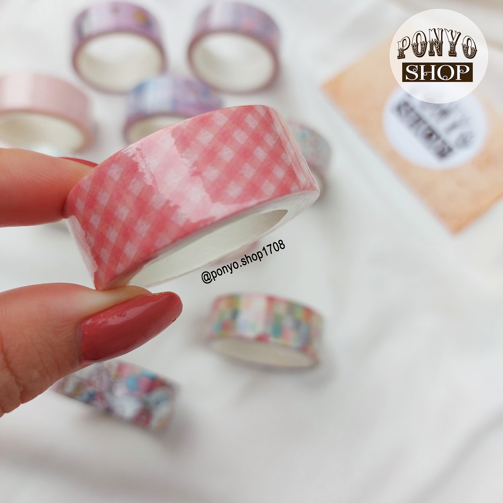 Băng dính washi tape lẻ - Chủ đề Unicorn & Pattern