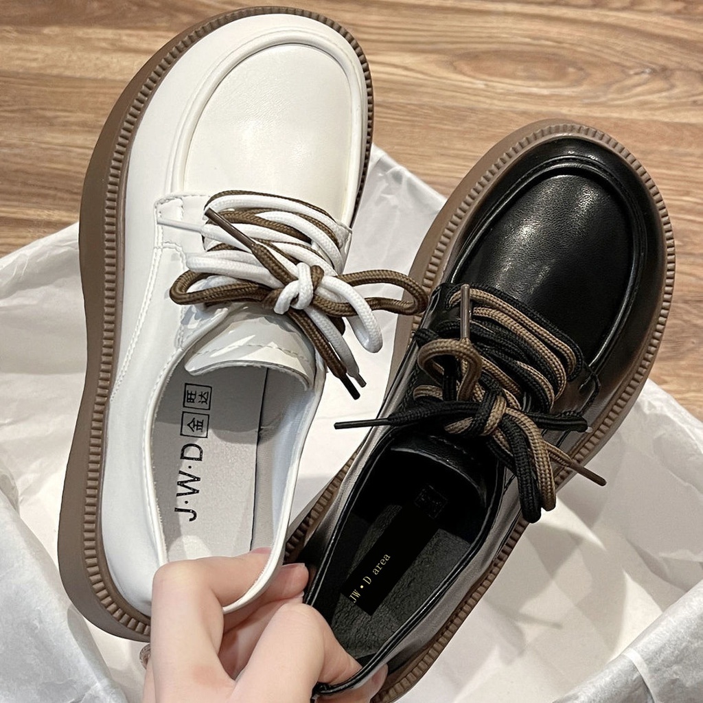 Giày Da Mềm Đế Dày Cột Dây Phong Cách Anh Quốc Thời Trang Mùa Xuân Cho Nữ 2022