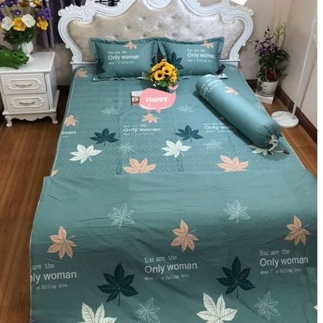 Bộ chăn ga gối phủ trần bông 100% Cotton Hàn Quốc