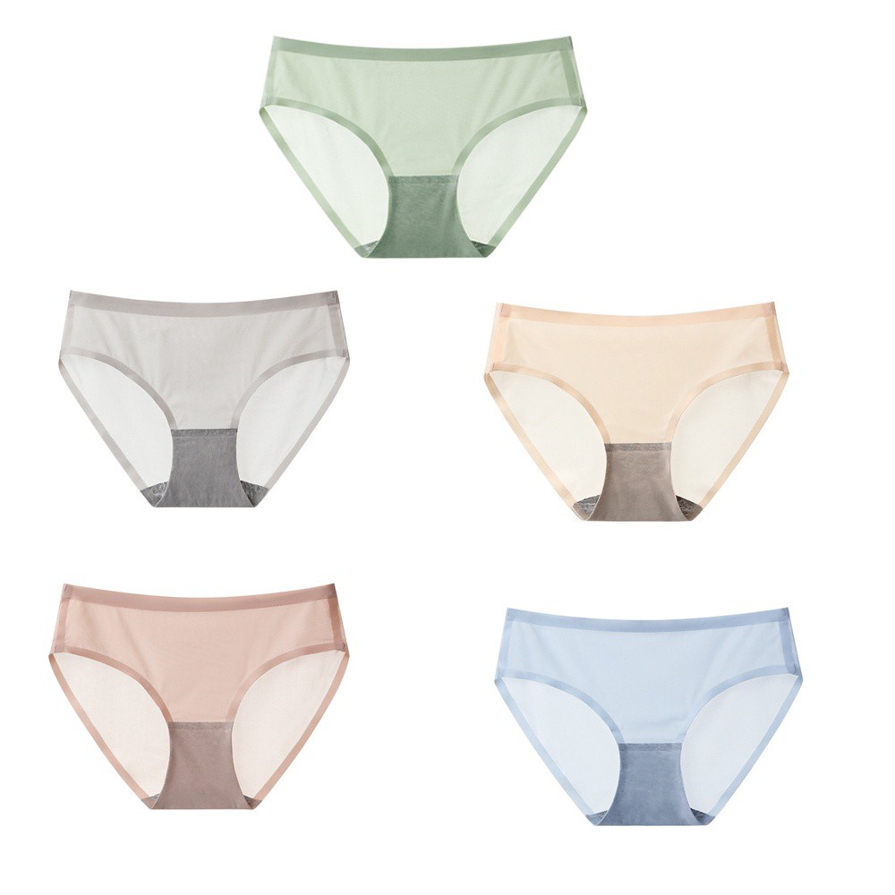 Quần Lót Cotton Phối Lưới Trong Suốt Thoáng Khí Thời Trang Mùa Hè Quyến Rũ Cho Nữ