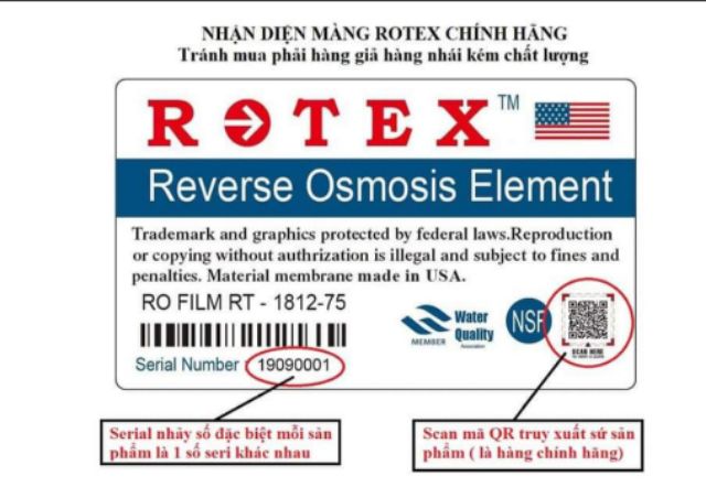 Màng RO Rotex -75g NK