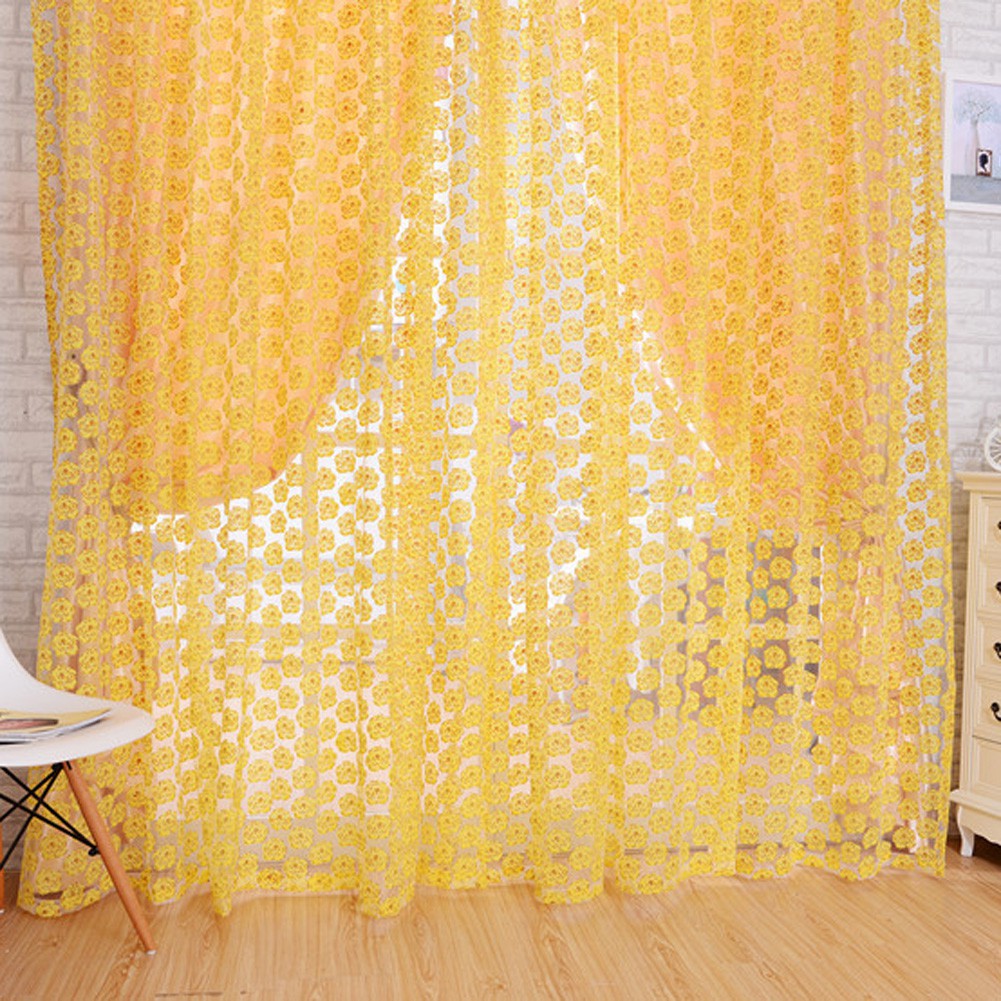 Màn cửa vải voan nhiều màu kích thước 200cm x 100cm dành cho trang trí nhà