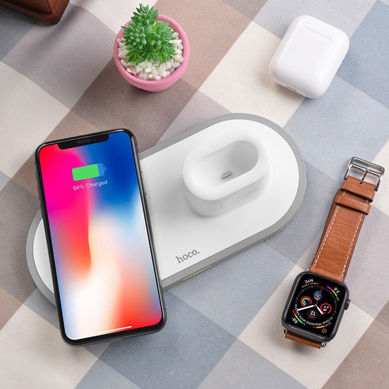 [CHÍNH HÃNG] Đế Sạc Nhanh Không Dây 3 in 1 HOCO CW21 cho IPhone-Airpod-Apple Watch - HOCO CW21