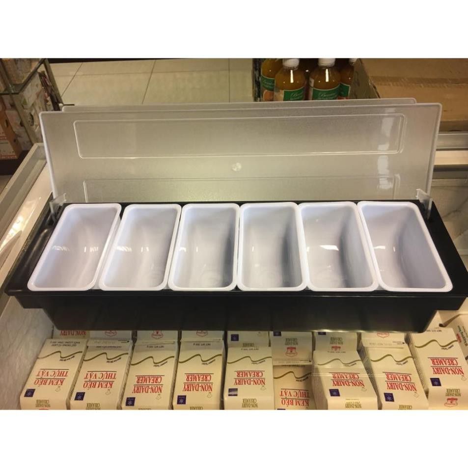 Khay đựng topping nhựa cao cấp 6 ngăn chứa