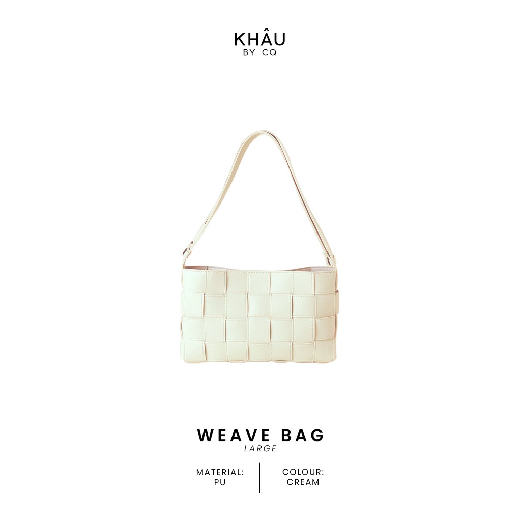 Túi da KHÂU BY CQ đan sợi đeo chéo Weave (size lớn)