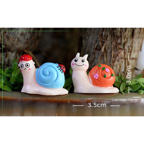 Mô hình ốc sên phong cách Cartoon cho các bạn trang trí tiểu cảnh, terrarium, móc khóa, DIY