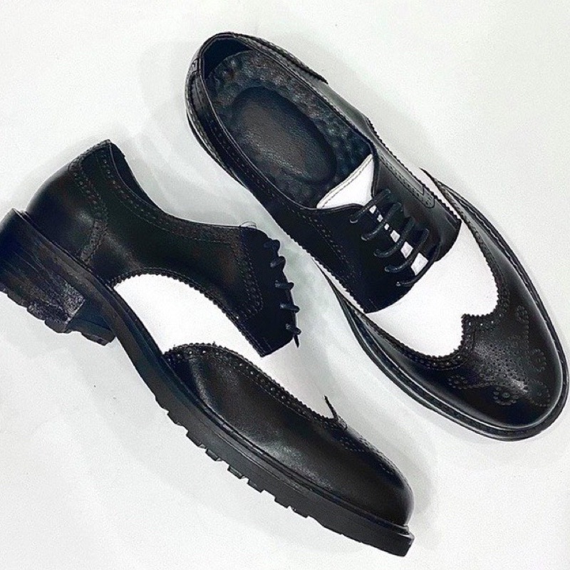 Giày Tây Derby Wingtip Brogue ĐẾ GỖ | TẶNG KÈM BỘ QUÀ TẶNG GIÁ TRỊ