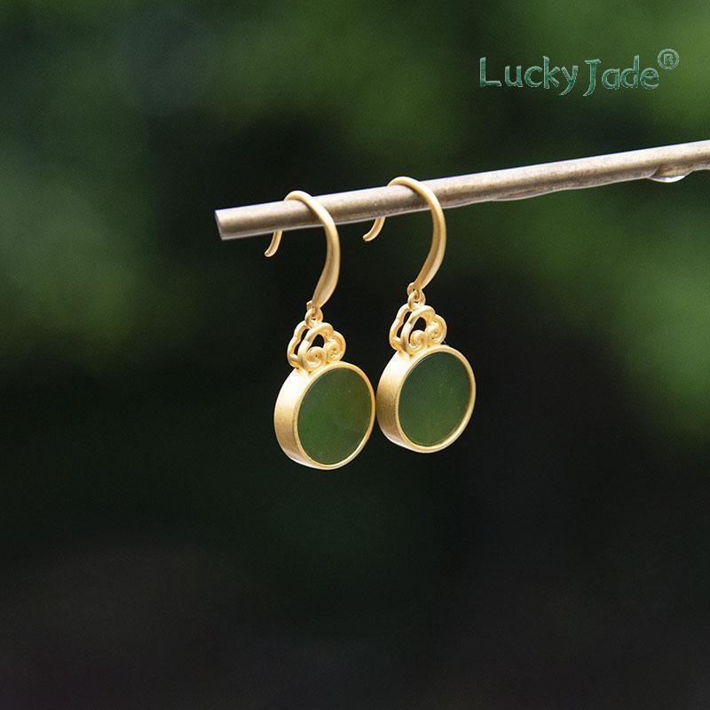 Bông Tai Mạ Bạc 925 Đính Ngọc Bích Trắng Thời Trang