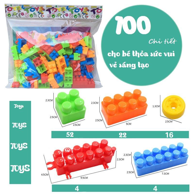 Bộ đồ chơi xếp hình LEGO 100 chi tiết, 286 chi tiết , 520 chi tiết cho bé lắp ráp, sáng tạo phát triển trí tuệ của trẻ