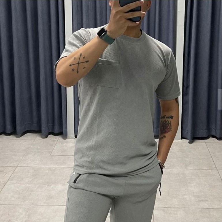 Bộ thể thao nam mùa hè vải Cotton xốp, Đồ bộ quần áo nam mặc nhà, đi chơi ST-STORE