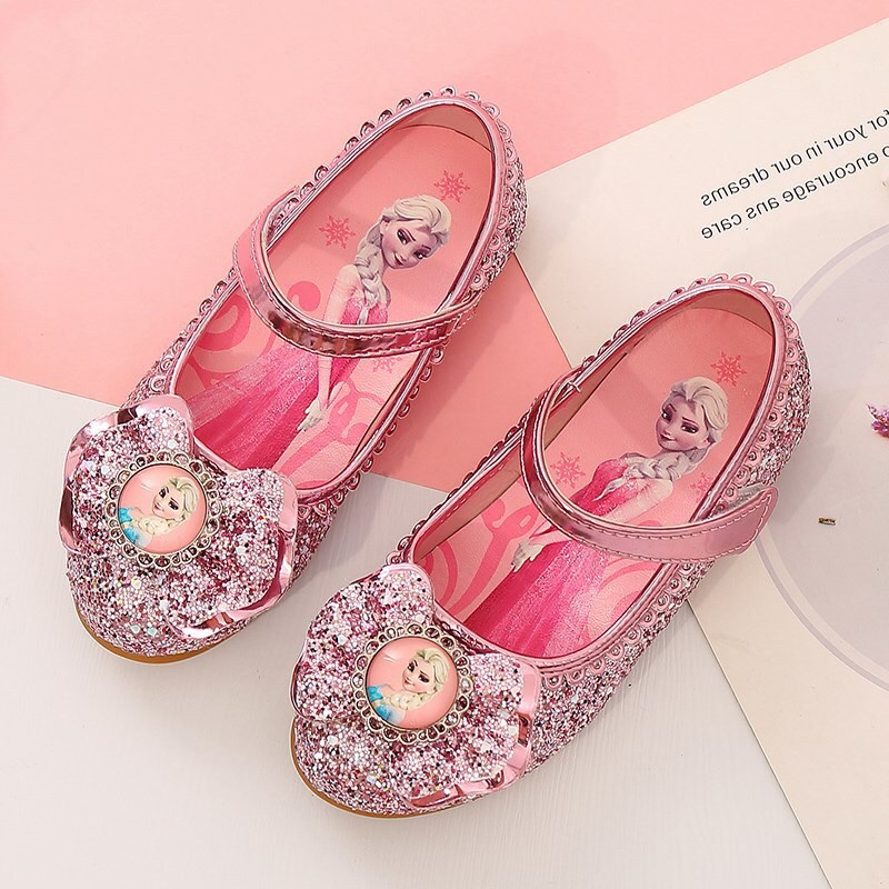 Giày búp bê cho bé gái in họa tiết công chúa Elsa đính kim tuyến đẹp size 25-36 trẻ em từ 3 đến 15 tuổi - Giầy búp bê nữ