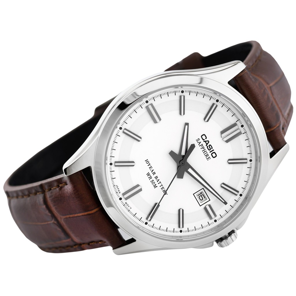 Đồng hồ nam dây da Casio Standard chính hãng Anh Khuê MTS-100L-7AVDF (41mm)