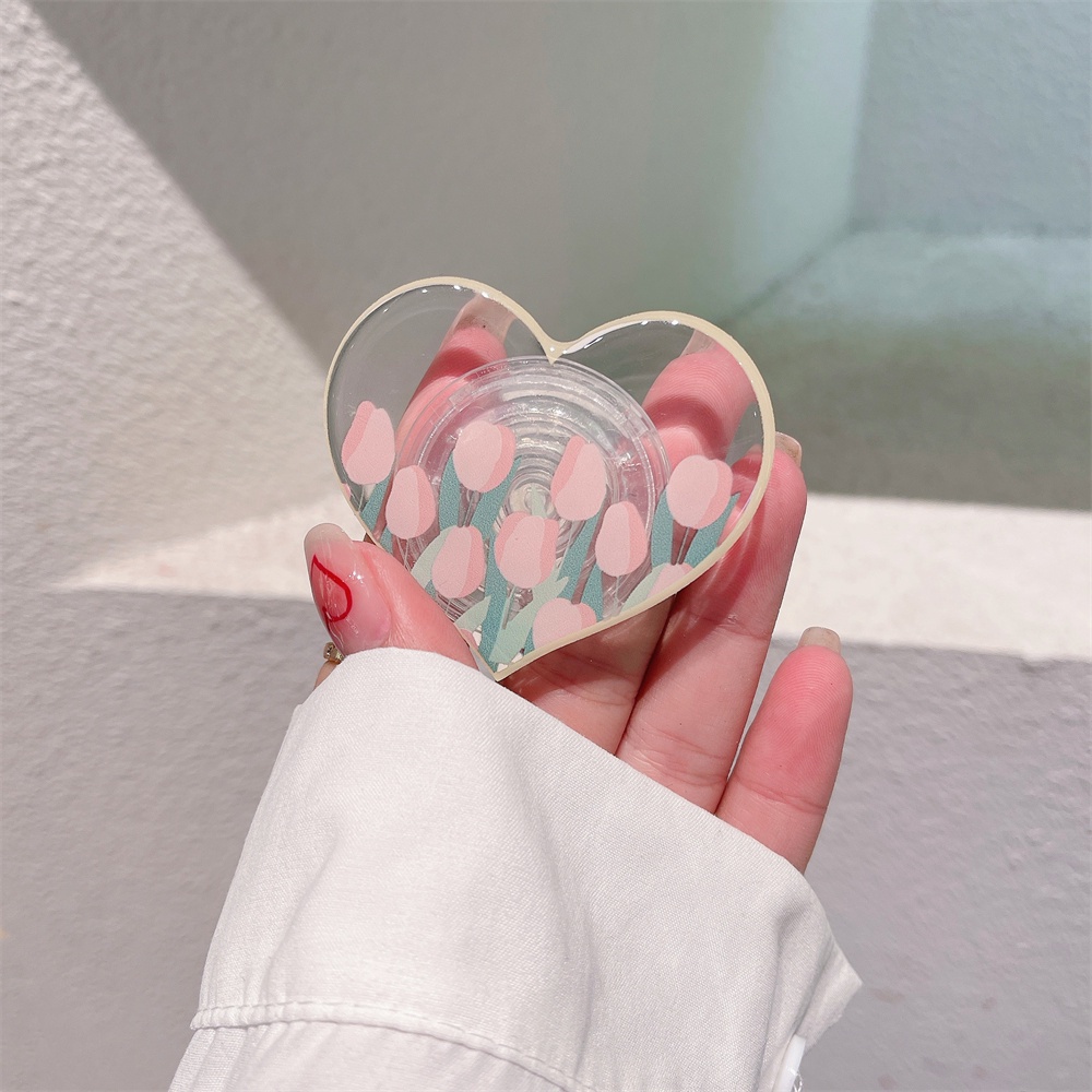 Giá Đỡ Điện Thoại Epoxy Hình Hoa Tulip Hoạt Hình Dễ Thương Có Thể Thu Gọn