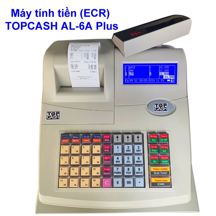 Máy quản lý bán hàng với phần mềm bán hàng vĩnh viễn cài đặt sẵn + máy in hóa đơn + két tiền theo - TOPCASH AL-6AP