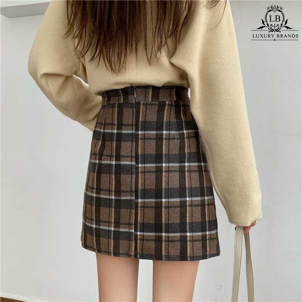 [CÓ SẴN - GIẢM 8%] CHÂN VÁY CHỮ A DÁNG DÀI NGẮN KẺ SỌC NỮ SINH TIỂU THƯ | BigBuy360 - bigbuy360.vn