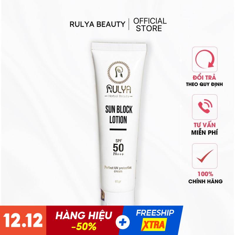 Kem Chống Nắng RULYA SUN BLOCK LOTION Chính Hãng An Toàn Cho Mọi Loại Da