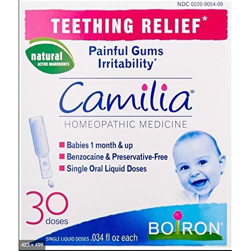 Boiron Camilia Teething Relief muối uống giảmđau, hỗ trợ quá trình mọc răng của bé, 30 ống