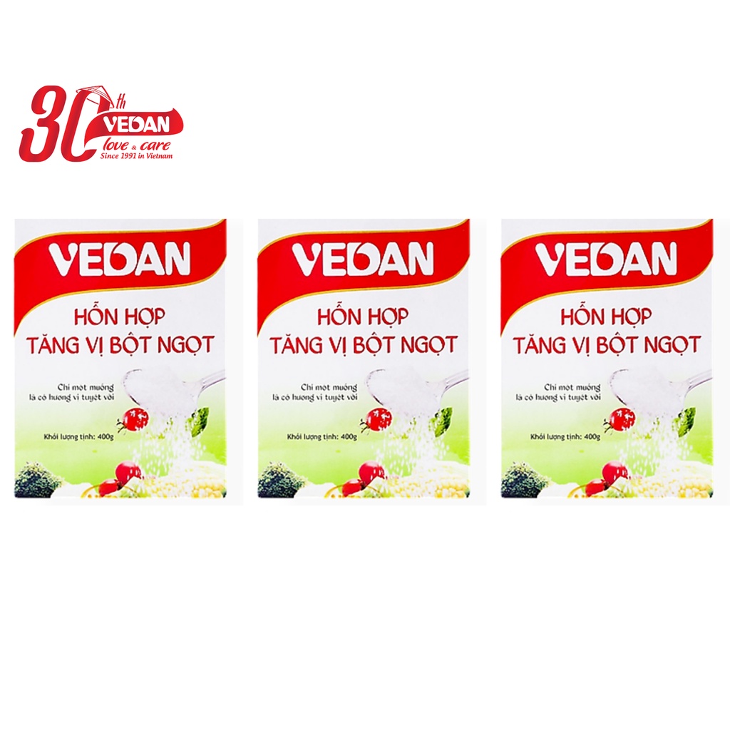 Combo 3 Gói Hỗn Hợp Tăng Vị Bột Ngọt VEDAN 400g