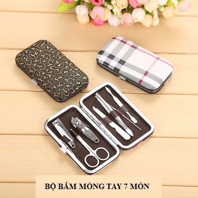Bộ bấm móng tay, bộ làm móng 7 món bằng thép không gỉ full hộp BHTT21